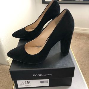 Black BCBG velvet heels